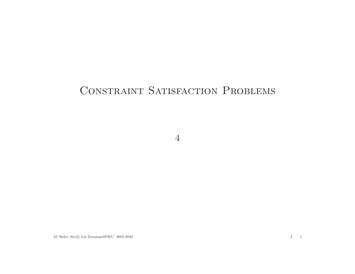 constraint satisfaction problems