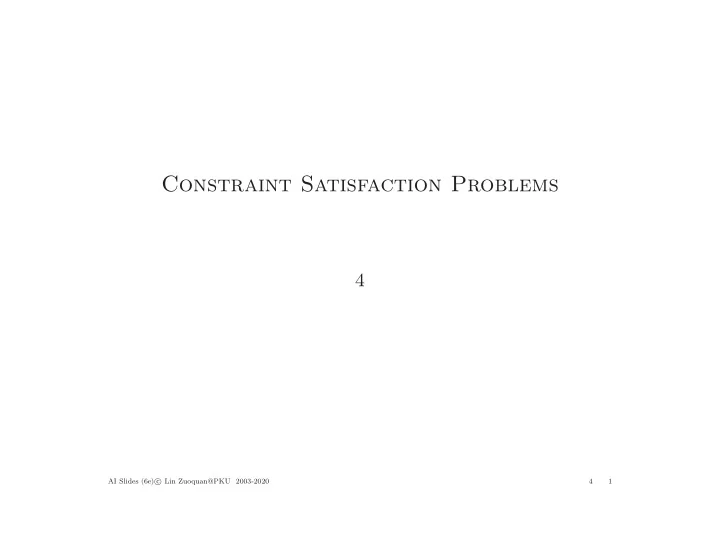 constraint satisfaction problems