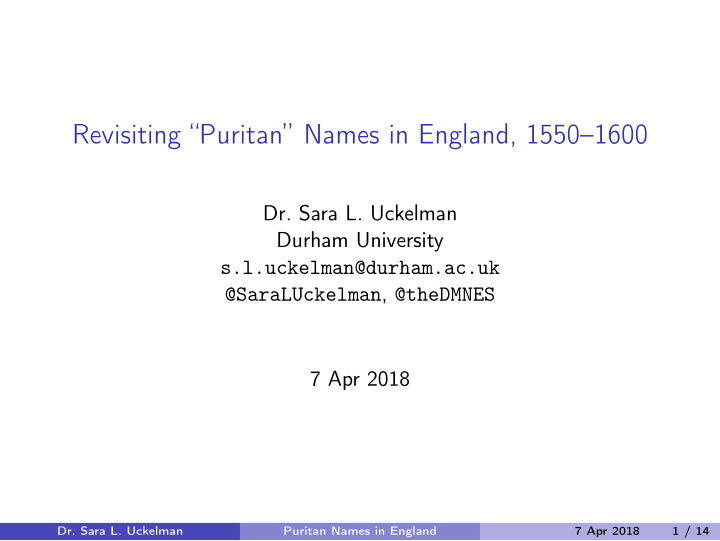 revisiting puritan names in england 1550 1600