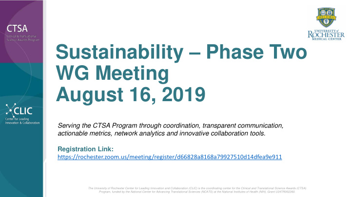 sustainability phase two wg meeting august 16 2019
