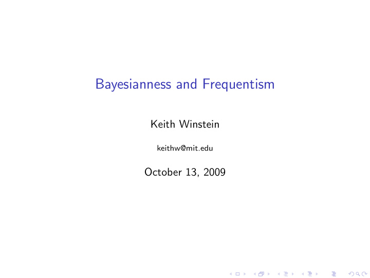 bayesianness and frequentism