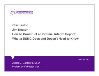 Click to edit headline for your slide here.  Discussion:  Jim Neaton -  How to Construct an Optimal