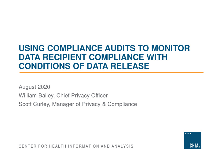 data recipient compliance with