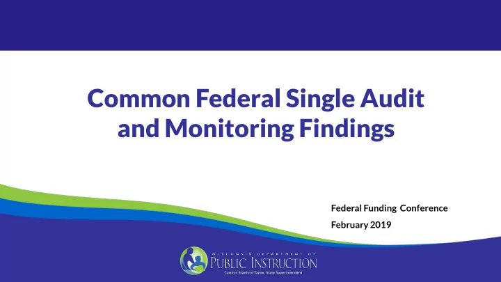 and monitoring findings