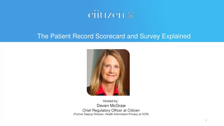 the patient record scorecard and survey explained