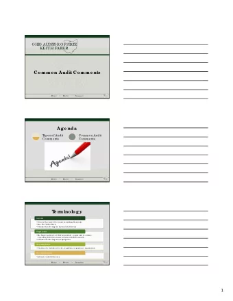 1  L  e ve l of Audit Comme nts  Sc he dule  o f  F  inding s  Ma na g e me nt  L  e tte r  E  ffic