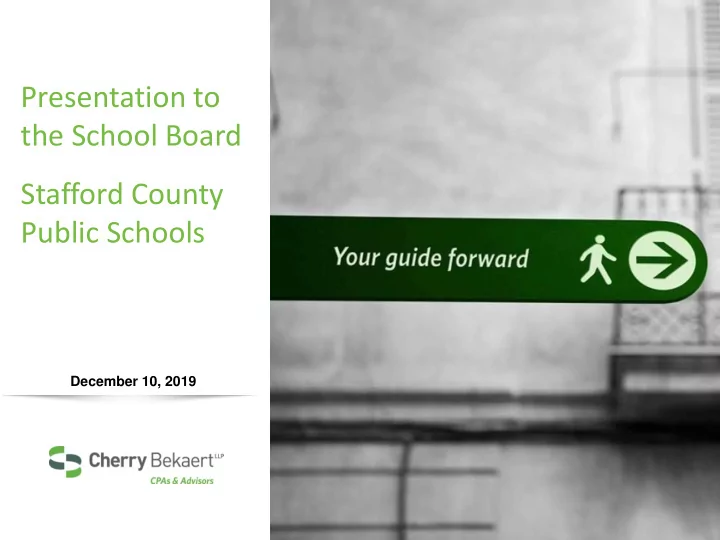 presentation to the school board stafford county public