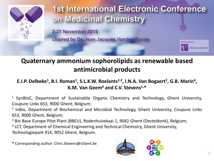 quaternary ammonium sophorolipids as renewable based