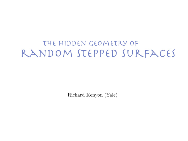 random stepped surfaces