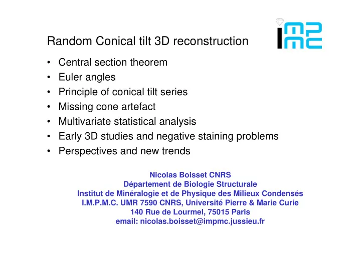 random conical tilt 3d reconstruction