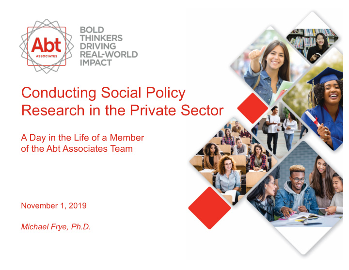 conducting social policy research in the private sector