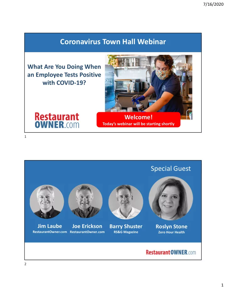 coronavirus town hall webinar