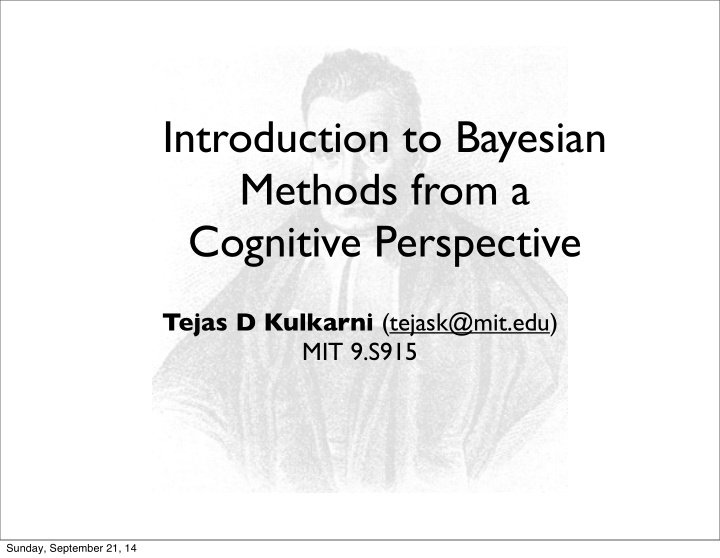 introduction to bayesian methods from a cognitive