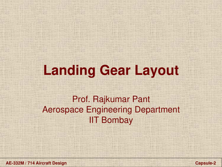 landing gear layout