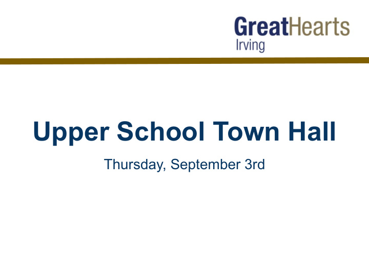 upper school town hall