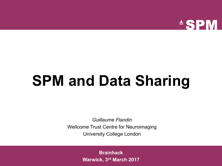 spm and data sharing
