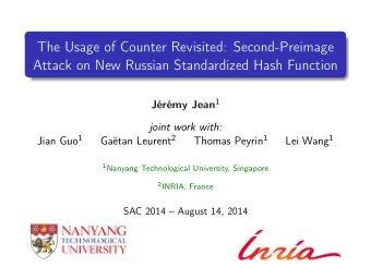 The Usage of Counter Revisited: Second-Preimage  Attack on New Russian Standardized Hash Function