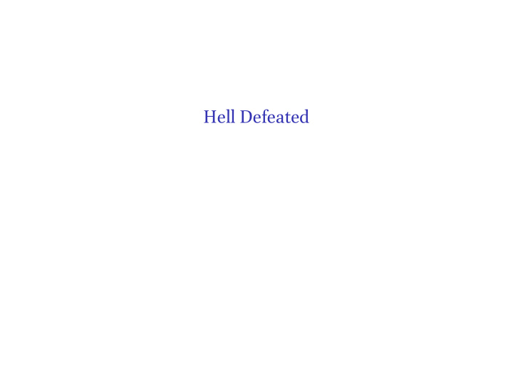 hell defeated the harrowing of hell