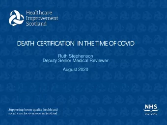IN THE  Supporting better quality health and  social care for everyone in Scotland  OVERVIEW  A