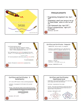 Announcements   Programming Assignment due: April 25 th   Submission: email your