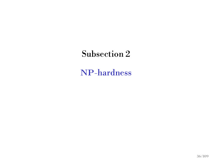 subsection 2 np hardness