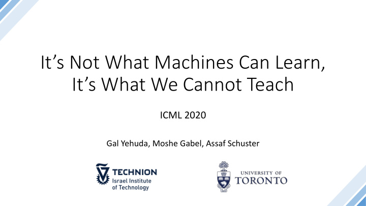 it s not what machines can learn it s what we cannot teach