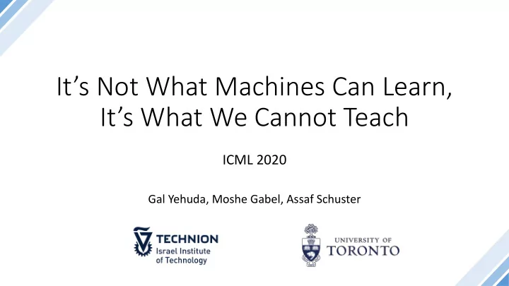 it s not what machines can learn it s what we cannot teach