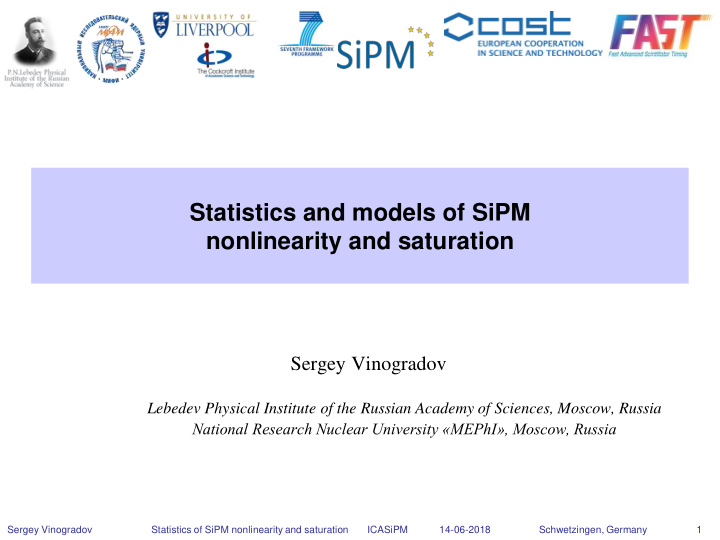 statistics and models of sipm