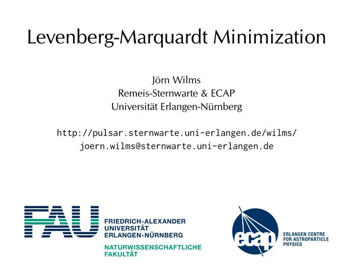 levenberg marquardt minimization