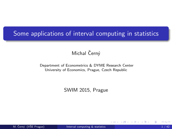 some applications of interval computing in statistics