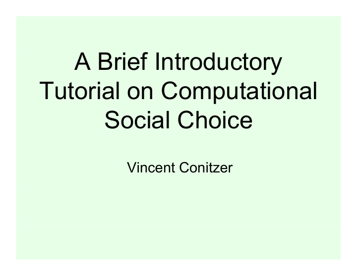 a brief introductory t t tutorial on computational i l c
