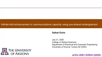 Infinite-fold enhancement in communications capacity using pre-shared entanglement  Saikat Guha