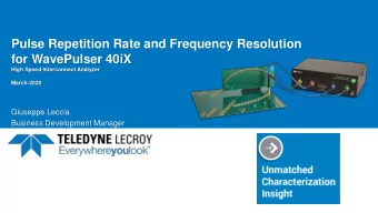 for WavePulser 40iX  High Speed Interconnect Analyzer  March-2020  Giuseppe Leccia  Business