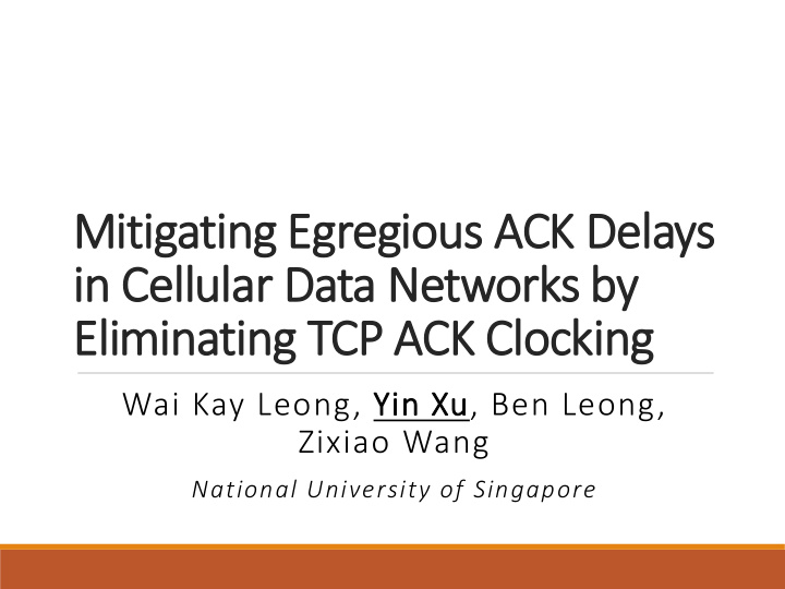 mitigating e egregi egiou ous a ack ck delays in ce n