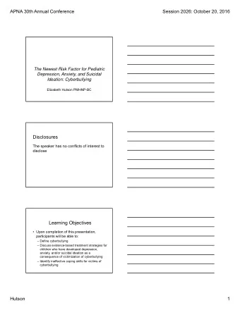 Disclosures  The speaker has no conflicts of interest to  disclose  Learning Objectives   Upon