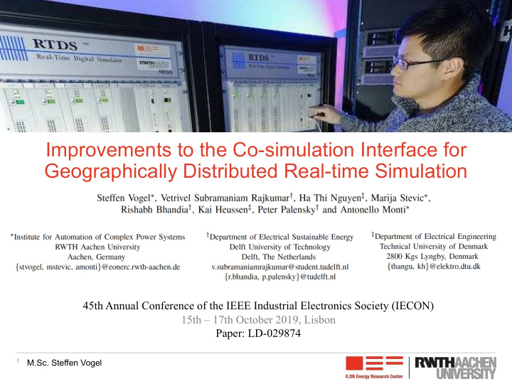 improvements to the co simulation interface for