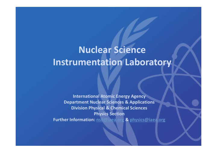 nuclear science instrumentation laboratory