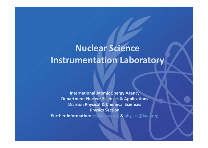 nuclear science instrumentation laboratory