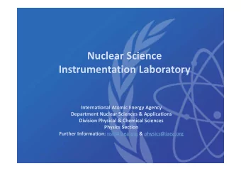 Nuclear Science  Instrumentation Laboratory  International Atomic Energy Agency  Department Nuclear