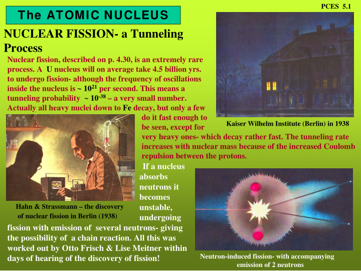 the atomic nucleus nuclear fission a tunneling process