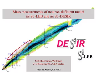 -LEB  S3 Collaboration Workshop  27-30 March 2017, CEA Saclay  Pauline Ascher, CENBG  Mass