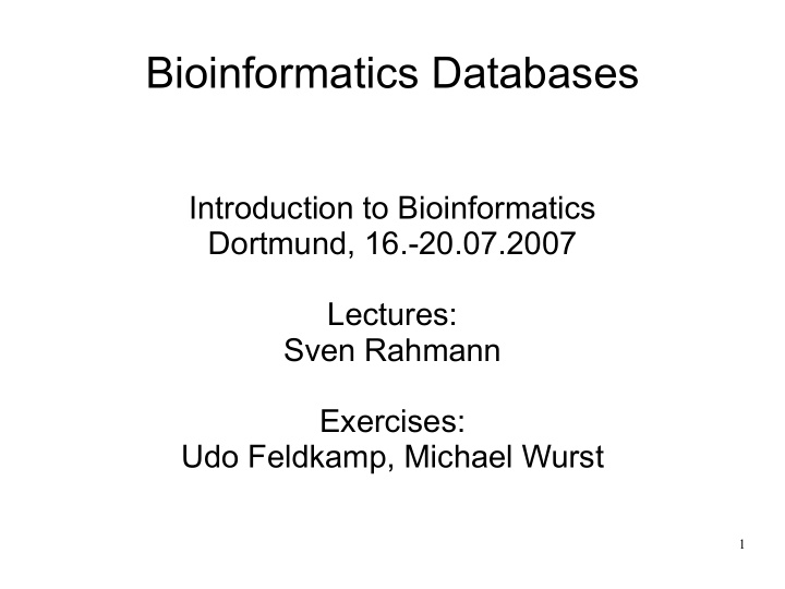 bioinformatics databases