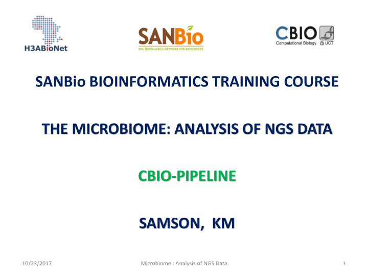 sanbio bioinformatics training course the microbiome