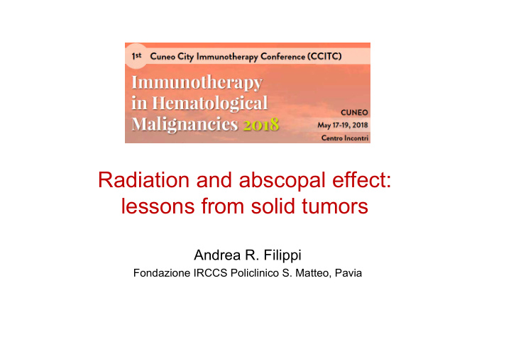 radiation and abscopal effect lessons from solid tumors