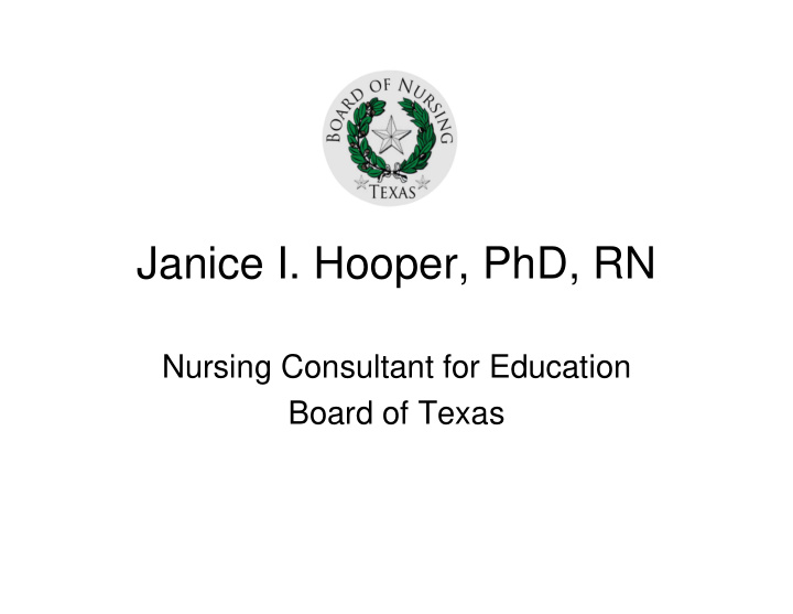 janice i hooper phd rn