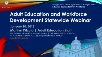 Adult Education and Workforce  Development Statewide Webinar  January 10, 2018  Marilyn Pitzulo |