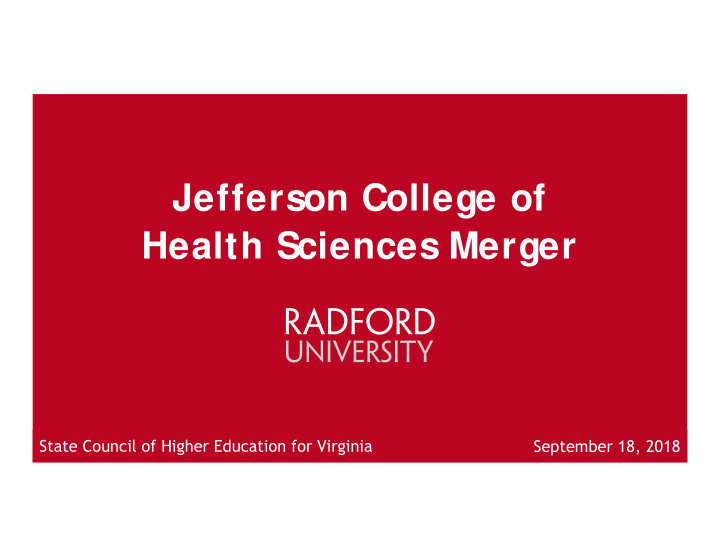 jefferson college of health sciences merger