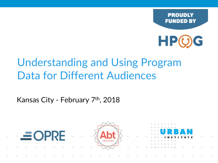 understanding and using program data for different
