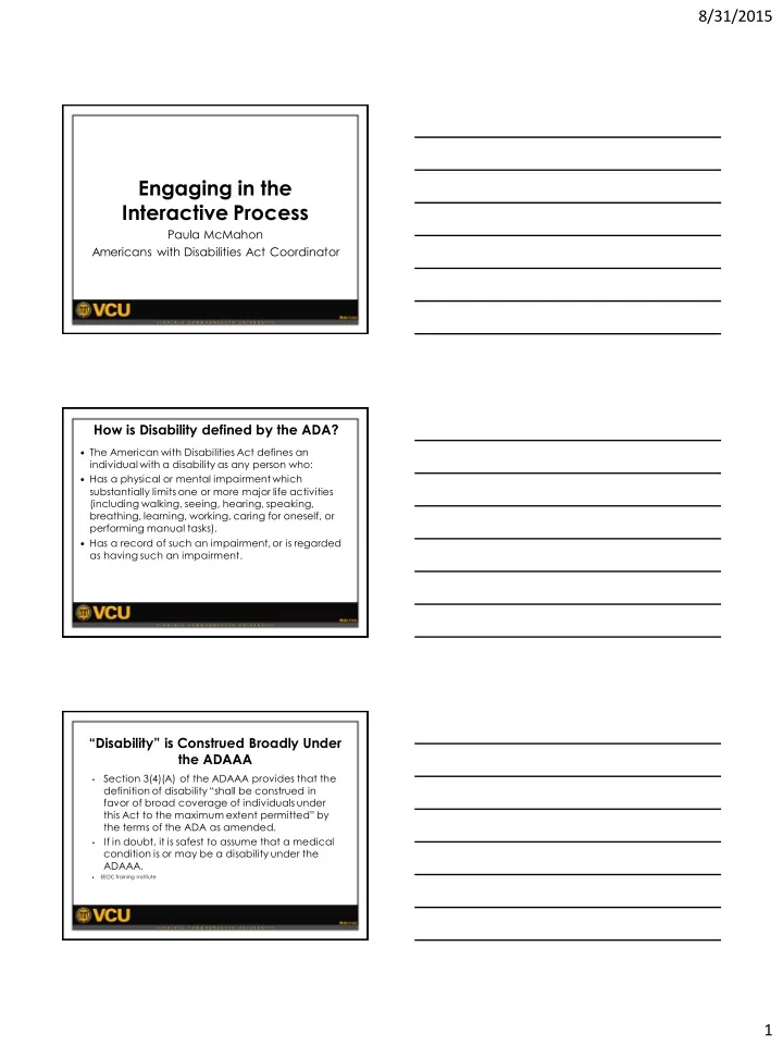 engaging in the interactive process