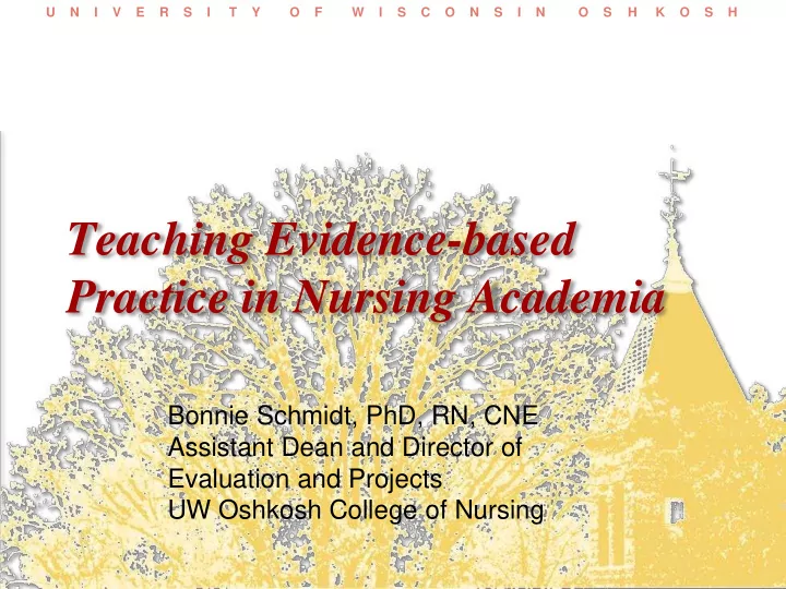 teaching evidence based